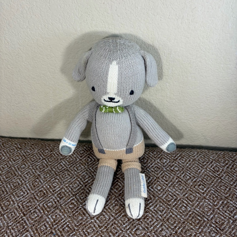 Cuddle and Kind Noah the Dog Plush Animal Toy Hand Knit Peru 13" Baby Keepsake